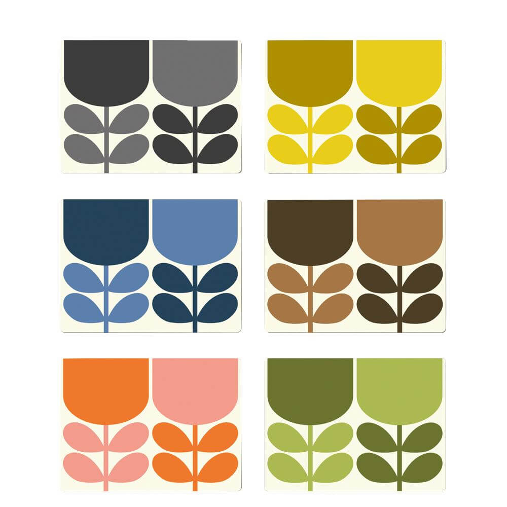 Orla Kiely Block Flower Set of 6 Placemats Jarrolds, Norwich